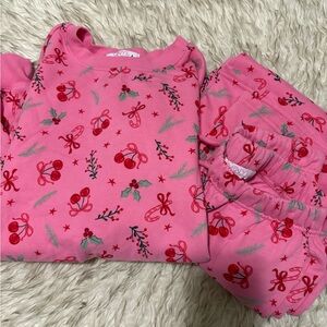 Pink Holiday Print Womens Lounge Set